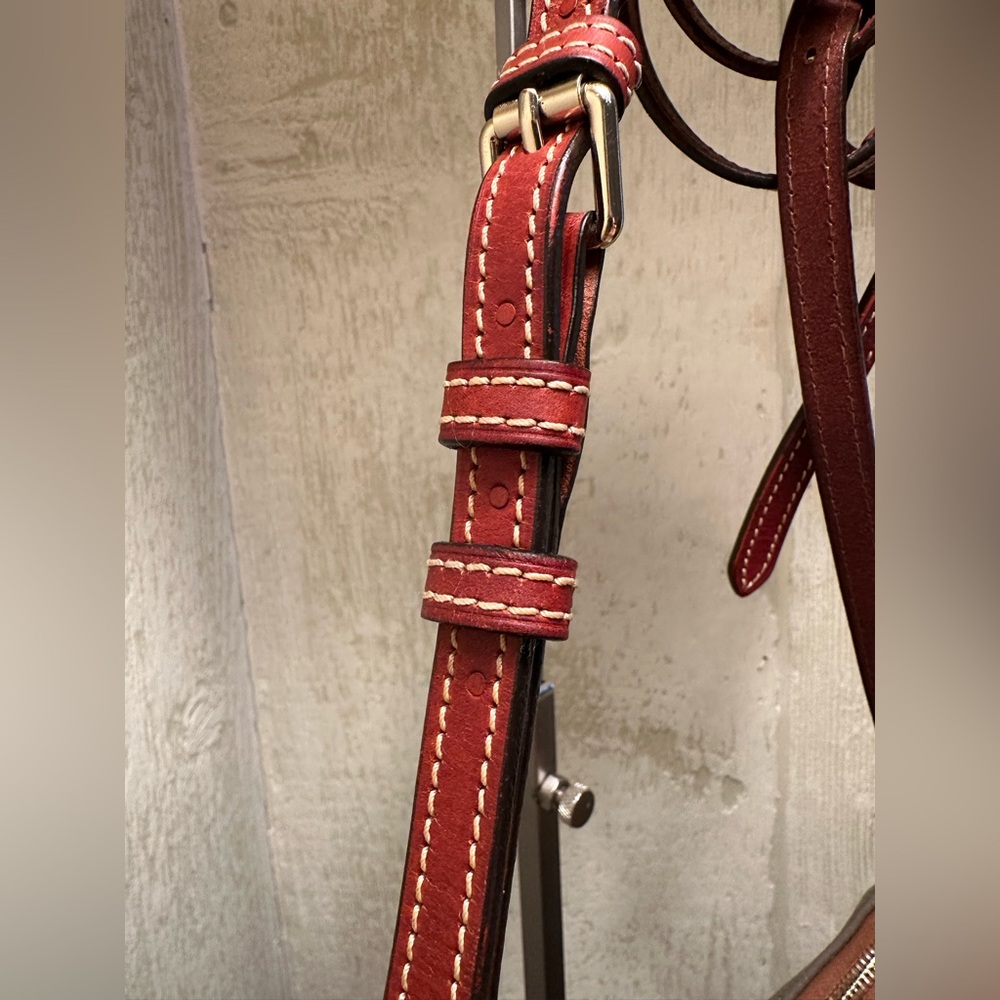 Dooney & Bourke Gray and Brown Leather Crossbody - Picture 4 of 8